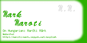 mark maroti business card
